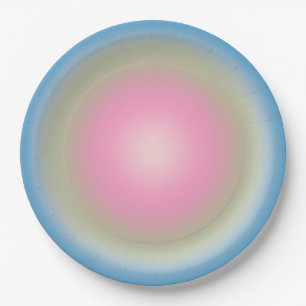 Les Couleurs 02 Blue Vintage Gradient Aura Paper Plate