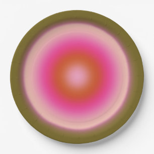 Les Couleurs 05 Gradient Olive And Pink Aura Paper Plate
