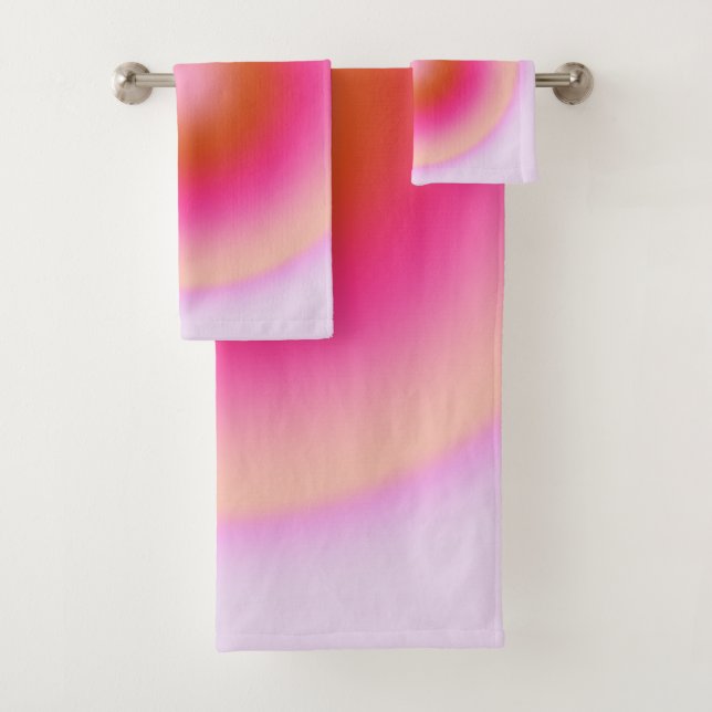 Les Couleurs 06 Lilac And Pink Gradient Aura Bath Towel Set (Insitu)