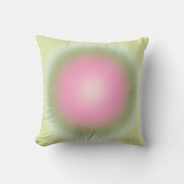 Les Couleurs 07 Gradient Pink And Green Aura Cushion (Front)