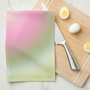 Les Couleurs 07 Gradient Pink And Green Aura Tea Towel