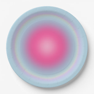Les Couleurs 08 Gradient Pink And Blue Aura Paper Plate