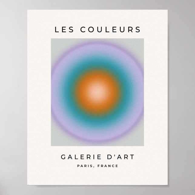Les Couleurs 10 Bright Colourful Gradient Aura Poster (Front)