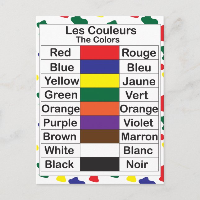Les Couleurs Postcard (Front)