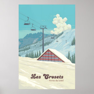 Les Crosets Portes du Soleil Switzerland Ski Poster