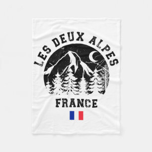 Les Deux Alpes France Alps Ski Resort Alpine Skiin Fleece Blanket