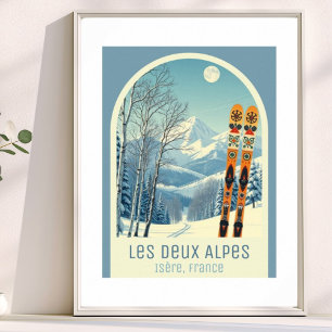 Les Deux Alpes Isère France ski resort Poster