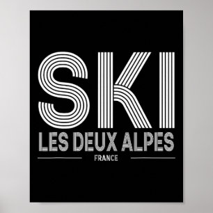Les Deux Alpes Ski Resort France Alps French Skiin Poster