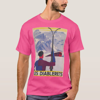 Les Diablerets Switzerland Vintage Ski Poster T-Shirt