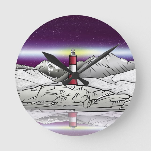 Les Eclaireurs Lighthouse Southern Argentina Round Clock (Front)