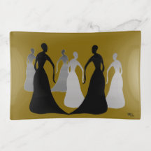 Les Femmes Brown and Black Trinket Tray