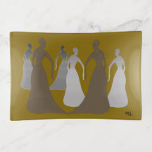 Les Femmes Brown Trinket Tray