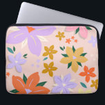 Les Fleurs 04 Retro Colourful Floral Laptop Sleeve<br><div class="desc">Abstract Retro Floral Print - Les Fleurs.</div>