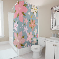 Les Fleurs 06 Flower Pattern Blue And Blush Floral