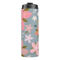 Les Fleurs 06 Flower Pattern Blue And Blush Floral