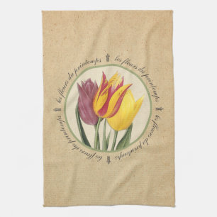 Les Fleurs du Printemps Tulips Tea Towel