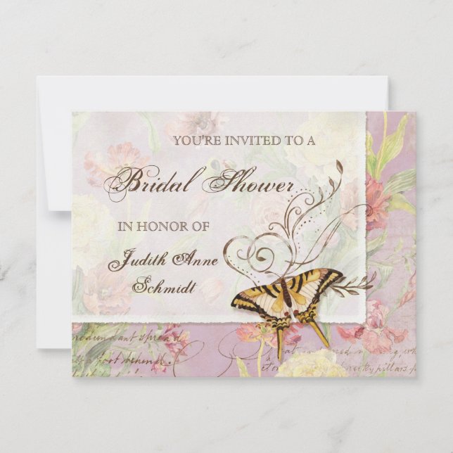 Les Fleurs Peony Rose Tulip Floral Flowers Wedding Invitation (Front)
