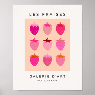 Les Fraises 02 Pink And Orange Preppy Strawberries Poster