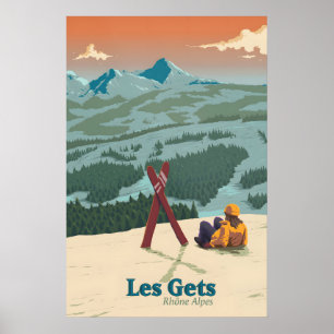 Les Gets Ski Resort Travel Poster