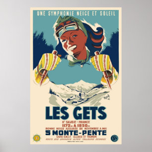Les Gets une symphonie neige et soleil Ski Poster