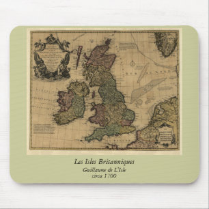 Les Isles Britanniques, 1700's Map Mouse Pad