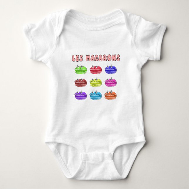 Les Macarons Cute Cartoon Baby Bodysuit (Front)