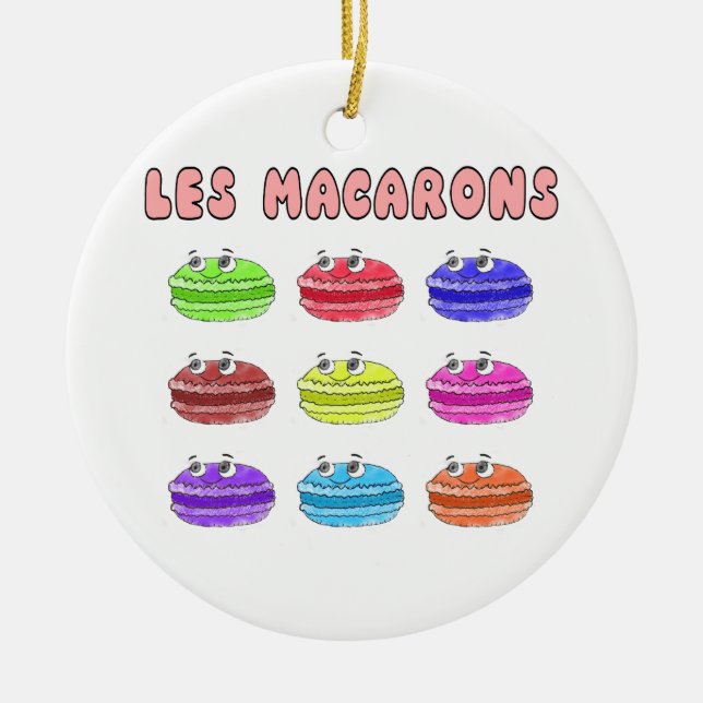 Les Macarons Cute Cartoon Ceramic Tree Decoration (Front)