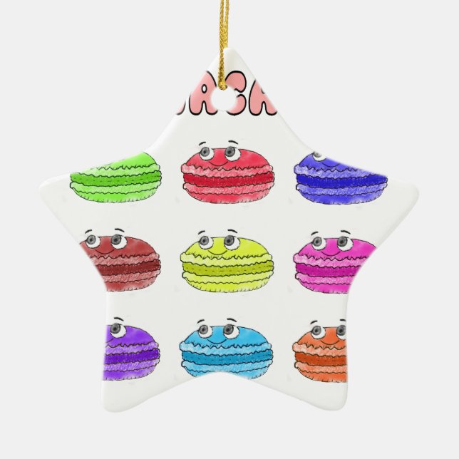 Les Macarons Cute Cartoon Ceramic Tree Decoration (Front)