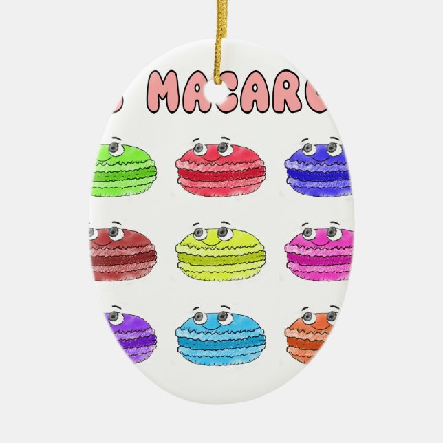 Les Macarons Cute Cartoon Ceramic Tree Decoration (Front)