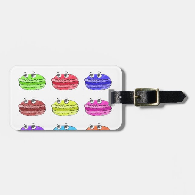Les Macarons Cute Cartoon Luggage Tag (Front Horizontal)