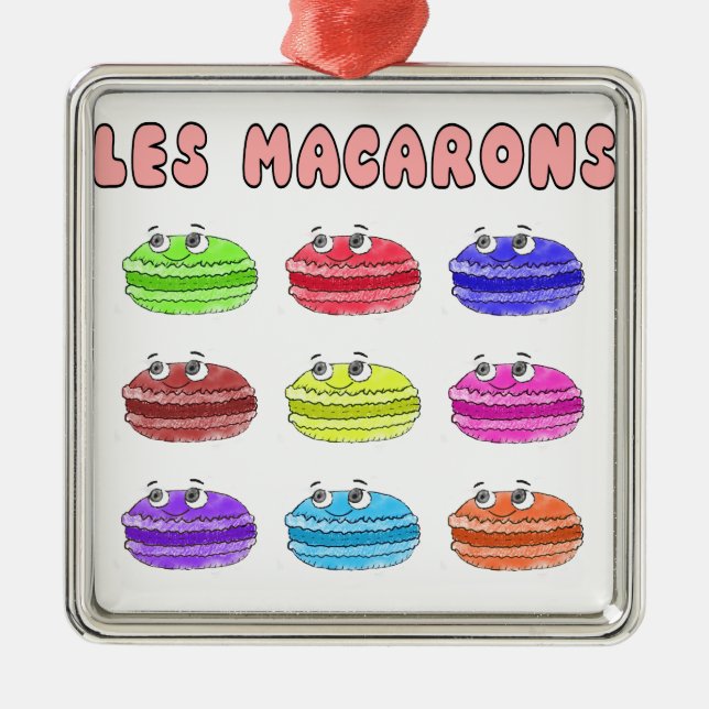 Les Macarons Cute Cartoon Metal Tree Decoration (Front)