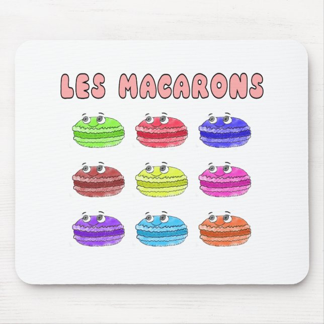 Les Macarons Cute Cartoon Mouse Pad (Front)