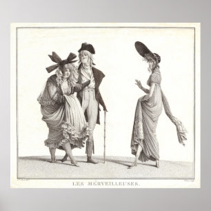 Les Merveilleuses Antique French Fashion Print