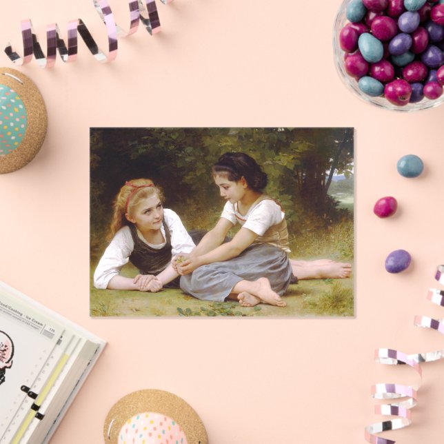 Les Noisettes: Young Girls Collecting Hazelnuts Acrylic Invitations (Insitu (Celebration))