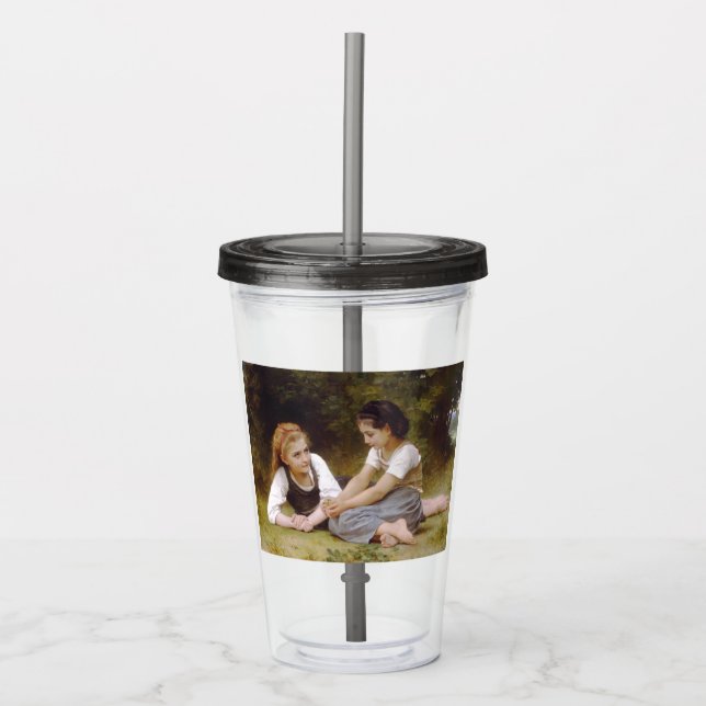Les Noisettes: Young Girls Collecting Hazelnuts Acrylic Tumbler (Front)