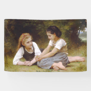 Les Noisettes: Young Girls Collecting Hazelnuts Banner