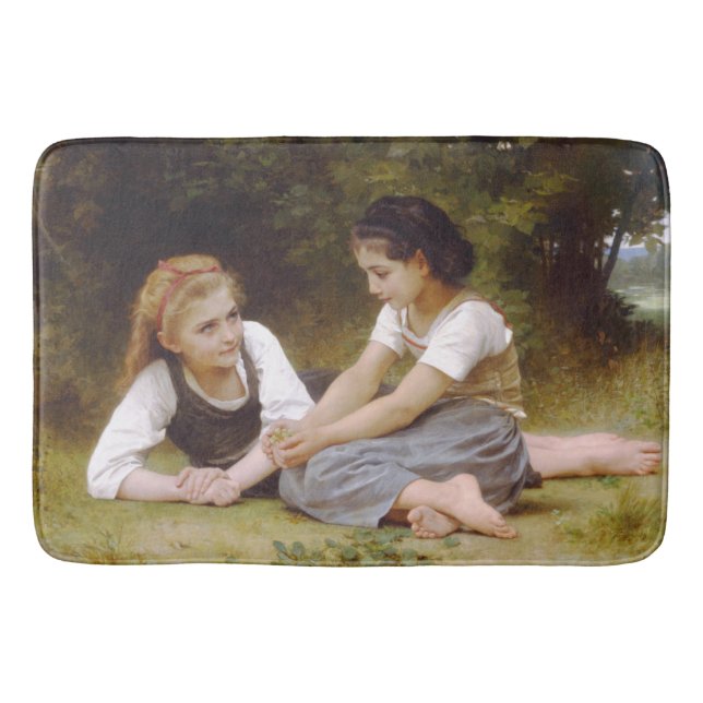 Les Noisettes: Young Girls Collecting Hazelnuts Bath Mat (Front)