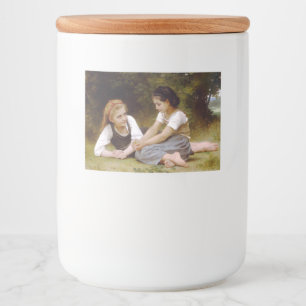 Les Noisettes: Young Girls Collecting Hazelnuts Food Label