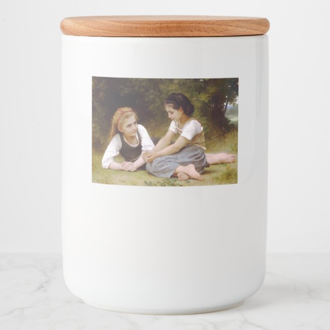 Les Noisettes: Young Girls Collecting Hazelnuts Food Label (Front)