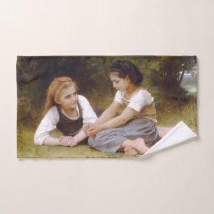 Les Noisettes: Young Girls Collecting Hazelnuts Hand Towel