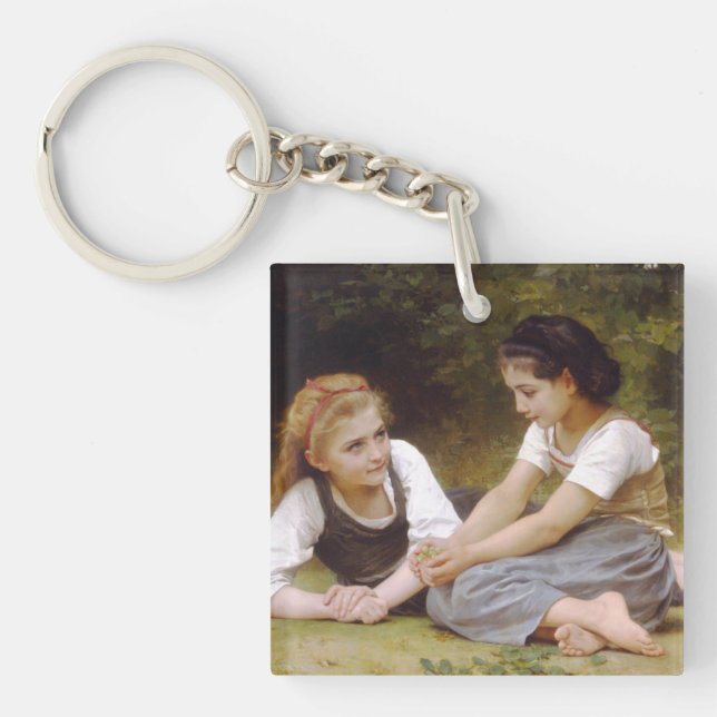 Les Noisettes: Young Girls Collecting Hazelnuts Key Ring (Front)