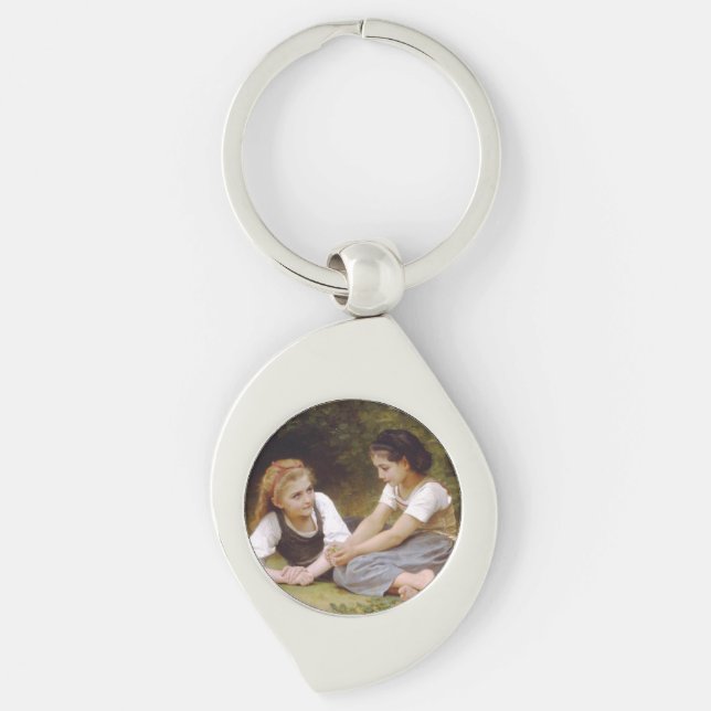 Les Noisettes: Young Girls Collecting Hazelnuts Key Ring (Front)