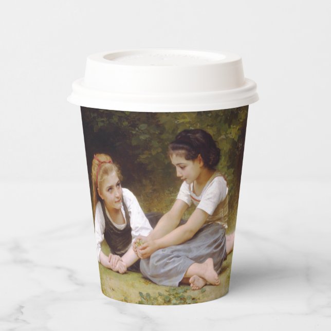 Les Noisettes: Young Girls Collecting Hazelnuts Paper Cups (Left)