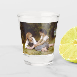 Les Noisettes: Young Girls Collecting Hazelnuts Shot Glass