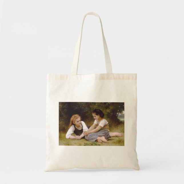 Les Noisettes: Young Girls Collecting Hazelnuts Tote Bag (Front)