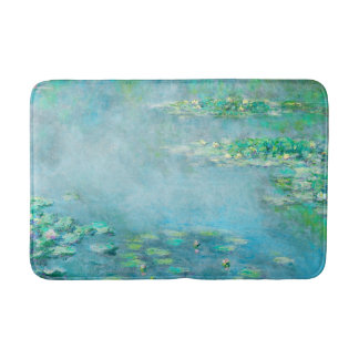 Les Nympheas Water Lilies Light Blue Fine Art Bath Mat