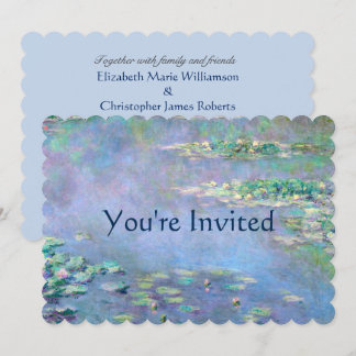 Les Nympheas Water Lilies Monet Fine Art Wedding Invitation