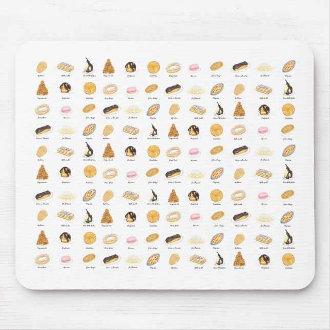 Les Pâtisserie Françaises watercolor Mouse Pad (Front)