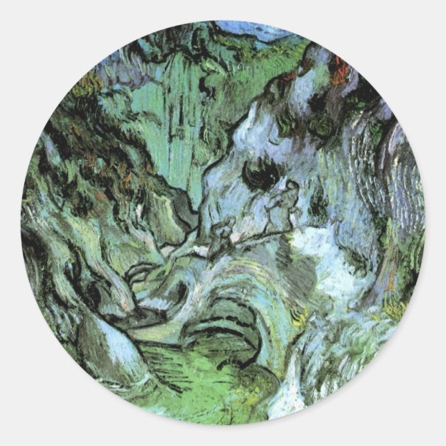 Les Peiroulets Ravine by Vincent van Gogh Classic Round Sticker (Front)