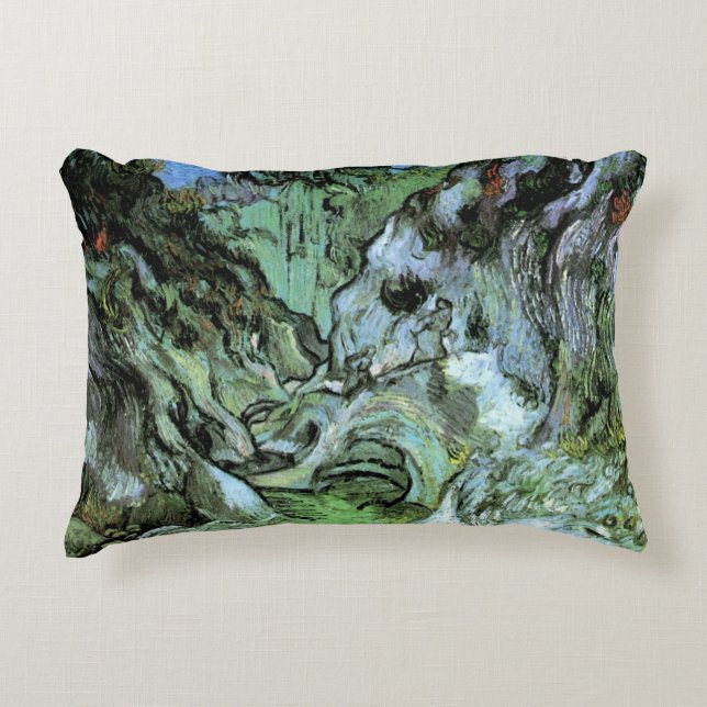 Les Peiroulets Ravine by Vincent van Gogh Decorative Cushion (Front)